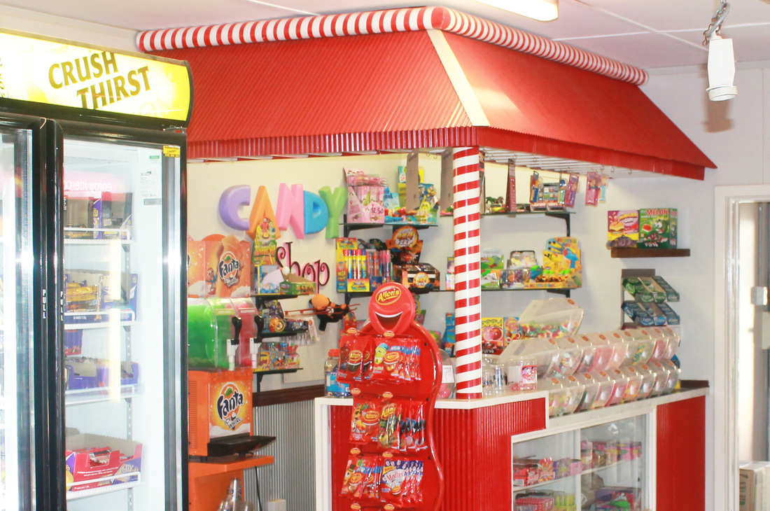 Candy store, Kiosk & Caltex Service Station